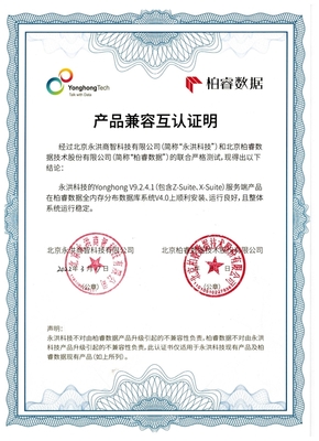 柏睿數(shù)據(jù)與永洪科技完成產(chǎn)品兼容互認證，攜手加速企業(yè)數(shù)字化轉(zhuǎn)型